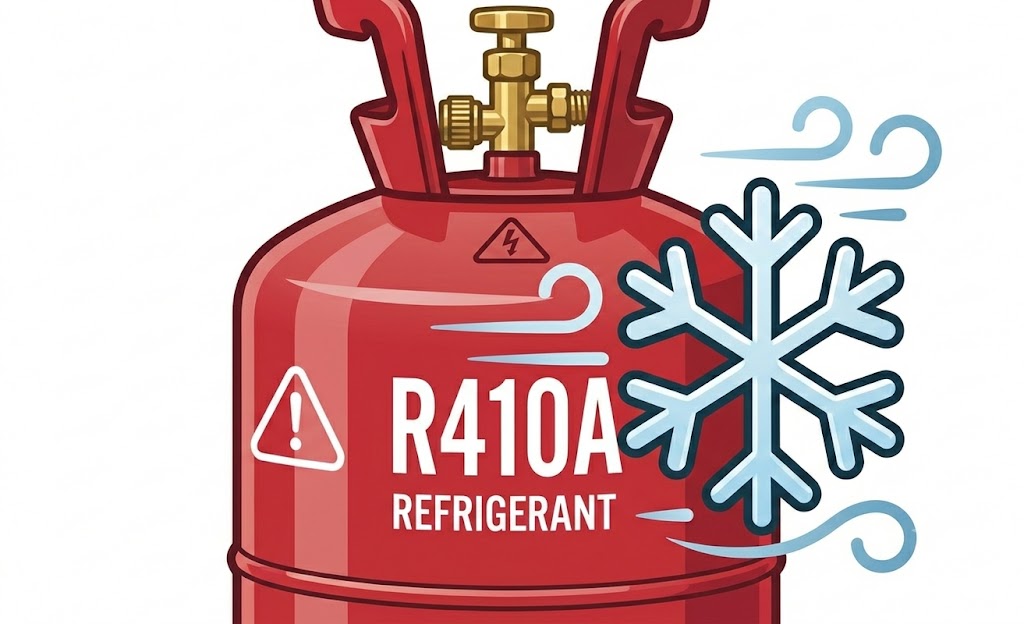 Red R410A refrigerant cylinder for residential aircond gas refill in seri kembangan